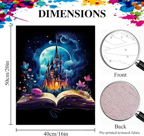 Vista 2 de PSCH Kit de pintura por números para adultos, kits de pintura por números, pintura al óleo acrílica por números para regalo, decoración de pared