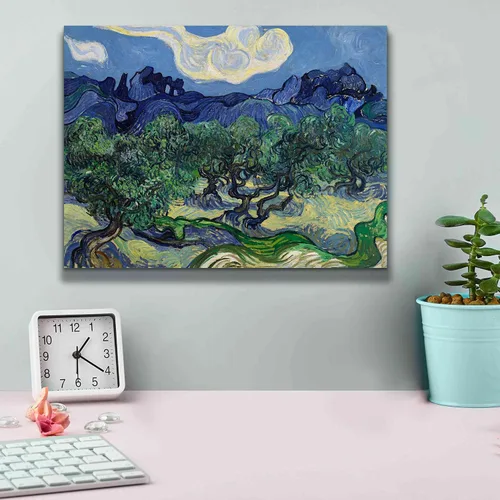Vista 5 de Epic Graffiti Lienzo decorativo para pared con texto en inglés "The Olive Trees" de Vincent Van Gogh, 16 x 12 pulgadas