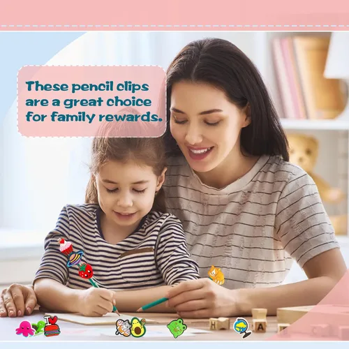 Vista 7 de Zddaoole 45 Piezas Decoraciones para Puntas de Lápices, Diferentes Clips Lindos para Lápices, Encantadores Accesorios para Lápices, Adornos a Granel