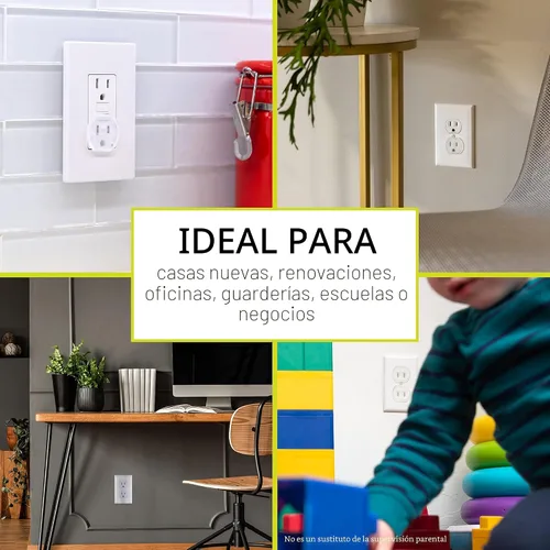 Vista 6 de Power Gear - Tapas para enchufes a prueba de bebés y niños, cubiertas de enchufes para tomas de corriente, fácil instalación, cubiertas de enchufes