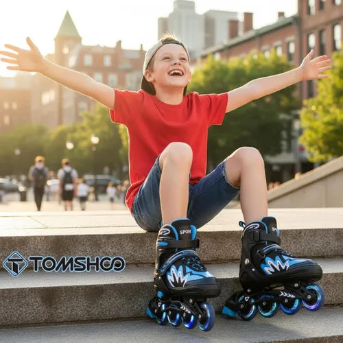Vista 2 de TOMSHOO Kids Roller Blades Adjustable Inline Skates