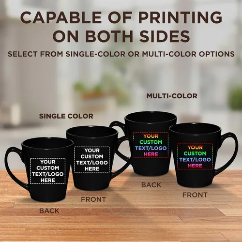 Vista 6 de DISCOUNT PROMOS Taza de café con leche de cerámica brillante personalizada de 12 onzas, juego de 10/50/100 unidades personalizadas, paquete a
