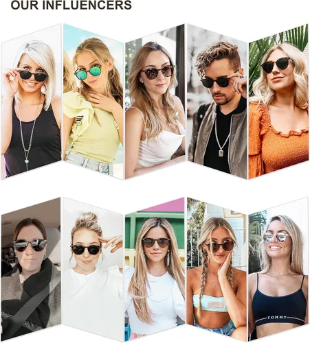 Vista 7 de SOJOS Small Round Classic Polarized Sunglasses for Women Men Vintage Style UV400 Lens MAY SJ2113