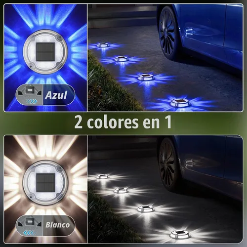 Vista 2 de VOLISUN Luces marinas de muelle de cubierta de entrada solar, 2 modos de colores, paquete de 4
