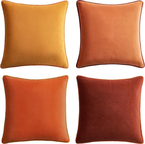 Vista 10 de MONDAY MOOSE - Juego de 4 fundas de cojín decorativas de terciopelo suave, diseño moderno de doble cara; mezcla y combina, rellenos de almohada