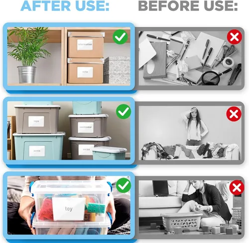 Vista 6 de 40 Pack Clear Self-Adhesive Pockets, 4" x 6" Index Card Pockets With Top Open Loading, PVC Label Holders for Organizing storage bins, Library Card