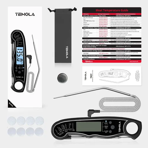 Vista 8 de TEMOLA Termómetro de carne, termómetro de alimentos de lectura instantánea para cocinar, termómetro digital de alimentos con retroiluminación LCD