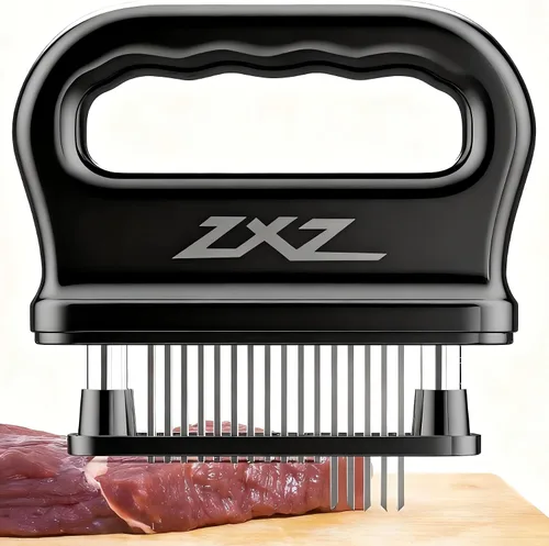 Vista 7 de ZXZ Mazo ablandador de carne de alta calidad, 48 cuchillas de acero inoxidable, ideal para carnes marinadas, carne de res, filetes, pollo, aves