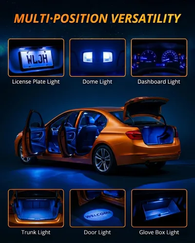 Vista 8 de WLJH Bombilla LED T10 Luces de Tablero de Coche Panel de Instrumentos Cluster Medidor Bombilla W5W 2825 194 LED Socket Giratorio PC195 PC194 PC168