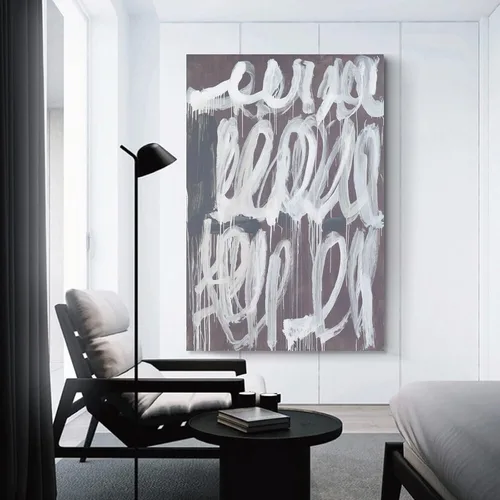 Vista 3 de WANSHI Cy Twombly sin título (9) Lienzo grande impresión de pinturas famosas para oficina y hogar, arte decorativo para pared, póster de pintura