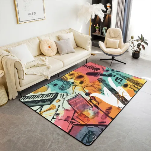 Vista 44 de jejeloiu Cute Mushroom Decor Rugs for Living Room Bedroom for Kids Boys Girls Area Rug 3x5 Botanical Plants Decorative Carpet Cartoon Mushrooms