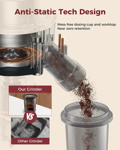 Vista 5 de Tuni G3 Commercial - Molinillo de café de rebabas planas de 2.520 in Marfil