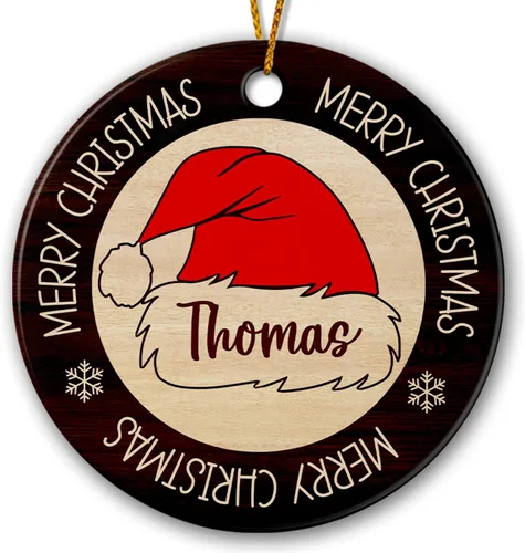Vista 11 de Ho - Adorno de Navidad para bebé, adorno personalizado de cerámica de Navidad de Papá Noel, el primero para el árbol de Navidad, regalos de bebé