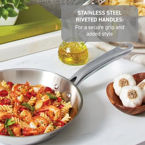 Vista 5 de T-fal Juego de utensilios de cocina gourmet de acero inoxidable: 20 piezas esenciales de cocina, compatibles con inducción, aptos para lavavajillas