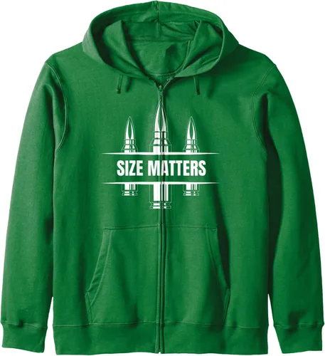 Vista 6 de Size Matters Bullet Shirt, Ammo & Gun Lover Shooting Sports Zip Hoodie