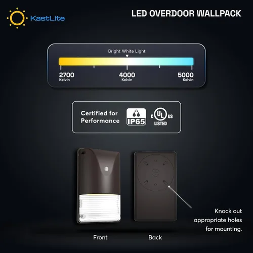 Vista 6 de KastLite Paquete de luz LED de pared con fotocélula del anochecer al amanecer 2000 lúmenes equivalente a 150 vatios lámpara de pared Iluminación