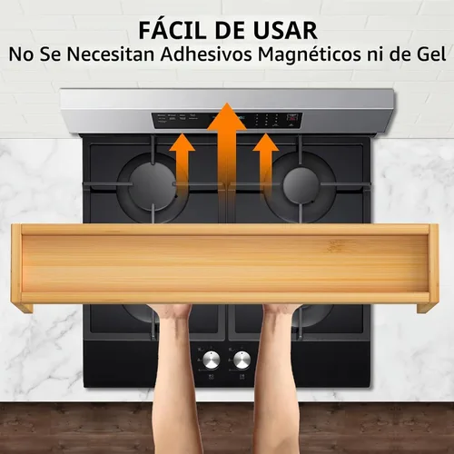 Vista 5 de Estante de especias para cocina, organizador de especias sobre la estufa
