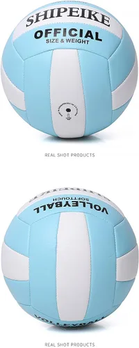 Vista 4 de ABAJI Pelota oficial de voleibol más gruesa de poliuretano impermeable antiexplosión 15+ años para niños y niñas, juego de entrenamiento