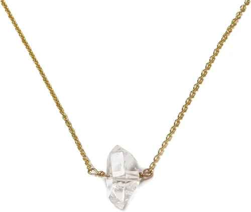 Vista 11 de Herkimer Diamond Necklace in Solid 14K Gold and Gold Filled, Rose Gold, Sterling Silver; Beautiful Solitaire, Multi-Stone, or Pendant Quartz