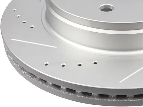 Vista 5 de SCITOO Rotores de disco D/S delanteros de 13.23 pulgadas y traseros de 13.86 pulgadas + pastillas de freno de cerámica de repuesto para Chrysler