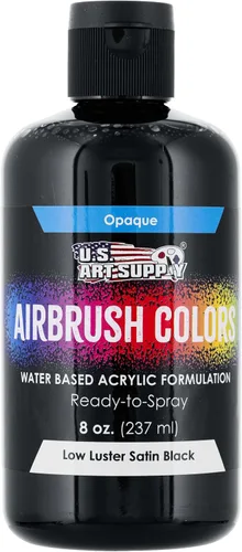 Vista 40 de U.S. Art Supply Pintura acrílica opaca para aerógrafo color azul aguamarina, botella de 1 onza, colores a base de agua no tóxicos de grado