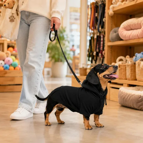 Vista 9 de Lovelonglong Sudadera básica con capucha para perros, 100% algodón, se adapta a perros pequeños, medianos y grandes, color negro, XS