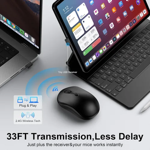 Vista 7 de Ratón inalámbrico, mouse inalámbrico para computadora de 2.4 GHz, mouse HP para laptop, PC, computadora, HP, Windows, Chromebook, portátil, Mac