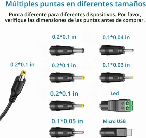 Vista 4 de Powseed - Adaptador universal de CA de 12 W, 3 V, 4,5 V, 5 V, 6 V, 7,5 V, 9 V, 12 V, 1 A, cargador de CC