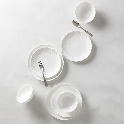 Vista 4 de Lenox Wicker Creek - Juego de 4 platos decorativos, 4.28 pulgadas, color blanco