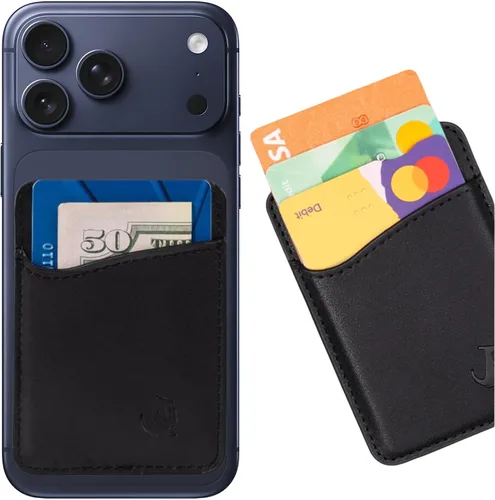 Vista 13 de Wallaroo Premium - Tarjetero adhesivo de cuero para teléfono celular - Para Android e iPhone - Para mujeres y hombres - Resistente con forro