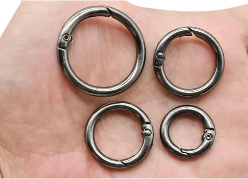 Vista 7 de Maydahui 40 piezas de anillo O de resorte de aleación de zinc, 4 tamaños (0.8, 0.98, 1.1, 1.3 pulgadas), mosquetón redondo negro pistola, gancho a