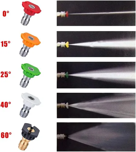 Vista 5 de Varita de extensión para lavadora a presión de 17.3 pulgadas, accesorio de pulverización para Karcher K2 K3 K4 K5 K6 K7, 5 boquillas