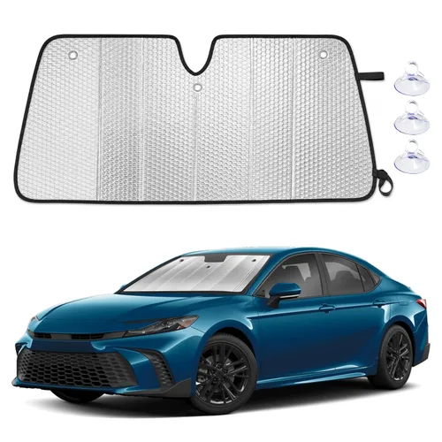 Vista 9 de EcoNour Parasol plegable para parabrisas de Mazda 3 2014-2016 2017 2018, parasol para ventana delantera de automóvil, protección UV, bloqueador