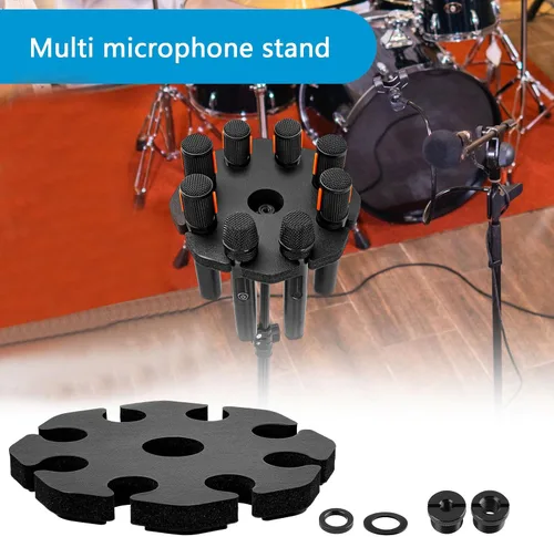 Vista 2 de Soporte universal para micrófono, bandeja antideslizante para soporte de micrófono, estudio y karaoke en casa
