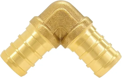 Vista 6 de Hooshing 9 unids 1/2 pulgada PEX 90 grados codo de latón sólido púas engarzado accesorios para trabajos de fontanería de tubería PEX