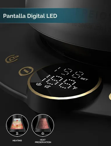 Vista 6 de INTASTING - Hervidor eléctrico de cuello de cisne con control de temperatura de ±1℉ para café y té de infusión, calentamiento rápido, acero
