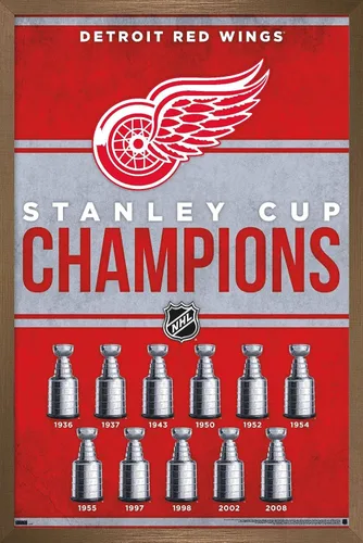 Vista 15 de Trends International NHL Detroit Red Wings - Póster de pared de Champions 23, 34 pulgadas de largo x 22.4 W, paquete de póster y montaje prémium