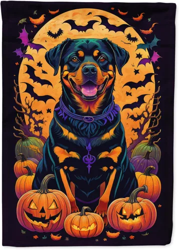 Vista 10 de Caroline's Treasures DAC1466GF - Bandera decorativa para jardín de Halloween de Affenpinscher Witchy para jardín, decoración para patio exterior