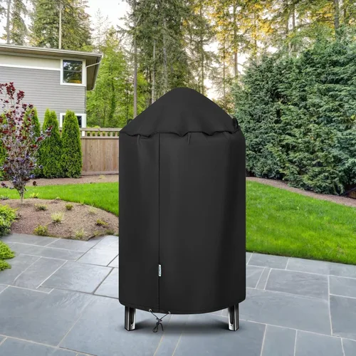 Vista 8 de SunPatio Cubierta redonda para ahumador de 30 pulgadas, resistente e impermeable, para parrilla Weber, Charbroil, Char-Griller Kamado y más