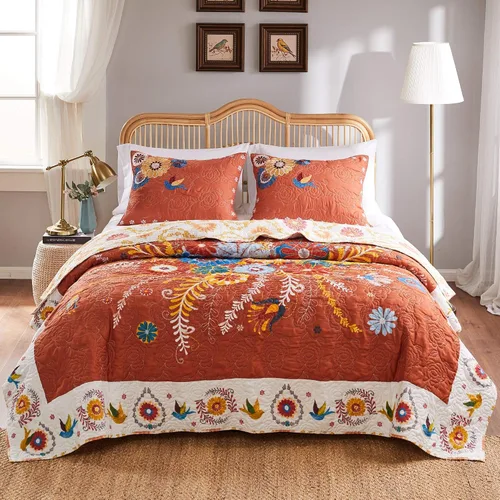 Vista 6 de Greenland Home Barefoot Bungalow Topanga - Juego de edredón de 3 piezas, matrimonial/queen, multicolor