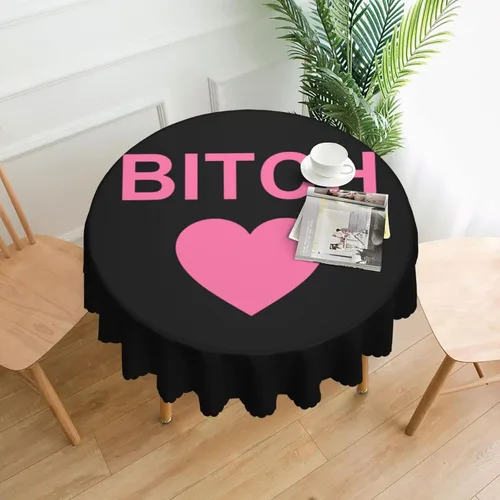 Vista 3 de Mantel redondo de encaje con diseño de corazón de perra de 60 pulgadas para comedor, lavable, para vacaciones, hogar, picnic, fiesta, boda, bufé