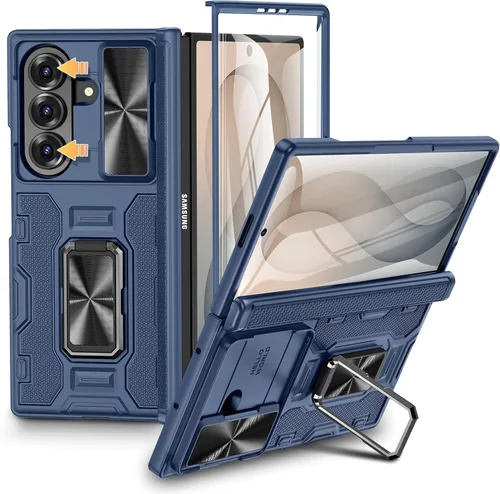 Vista 43 de VEGO Funda para Galaxy Z Fold 4 con Cubierta de Cámara Deslizante y Protección de Bisagra Funda con Protector de Pantalla Soporte Magnético de 360°