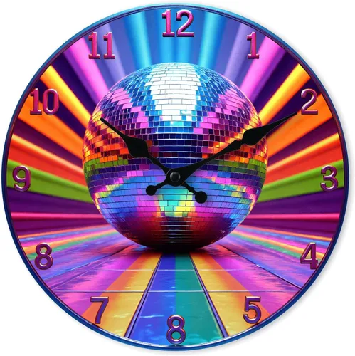 Vista 9 de Reloj de pared, reloj de pared retro sin tictac, funciona con pilas, relojes de pared de madera dorada para cocina, sala de estar, dormitorio