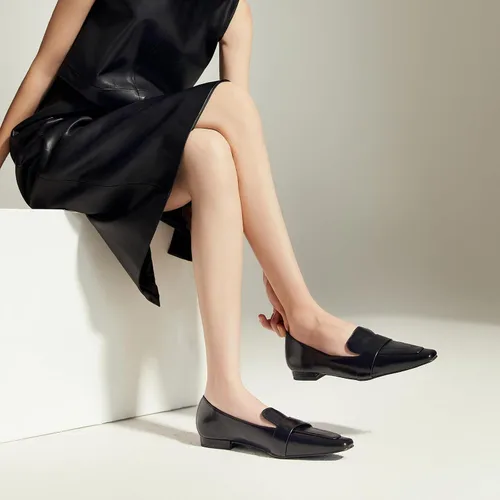 Vista 5 de C.Paravano Mocasines para mujer Mocasines de cuero Mocasines sin cordones Mocasines para mujer Mocasines planos con punta cuadrada Mocasines