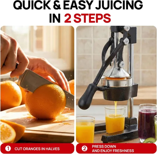 Vista 5 de [Usado] Exprimidor de cítricos de hierro fundido de cocina, exprimidor manual de naranja, exprimidor de encimera resistente para limón, naranja