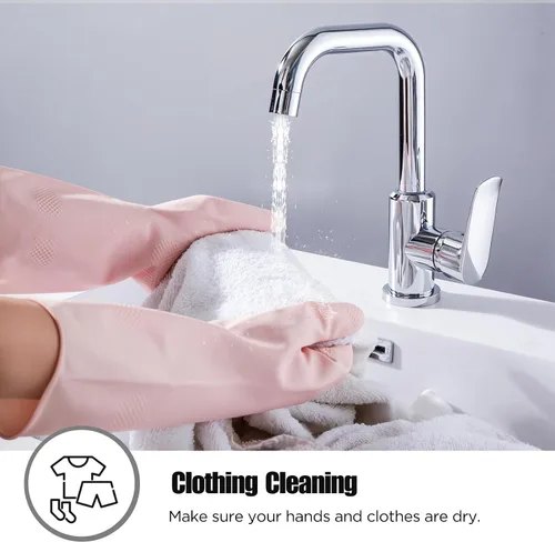 Vista 5 de Rubber Gloves for Household, Dishwashing Gloves for Kitchen, Reusable