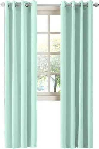 Vista 66 de LA PALMA Cortinas opacas con aislamiento térmico y ojales, para sala de estar, dormitorio, paquete de 2 paneles