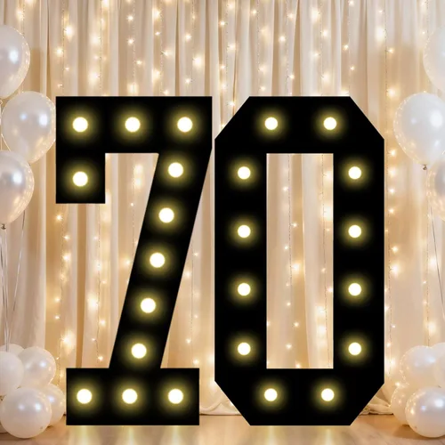 Vista 85 de Pooqla - Números iluminados negros, decoraciones de cumpleaños 50 para hombres Number 50