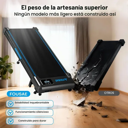 Vista 8 de Walking Pad, FOUSAE 6.2MPH Under Desk Walking Pad with 10% Incline, Treadmills for Home with Double Frame, 2.75HP Brushless Drive Treadmill, 12 HIIT