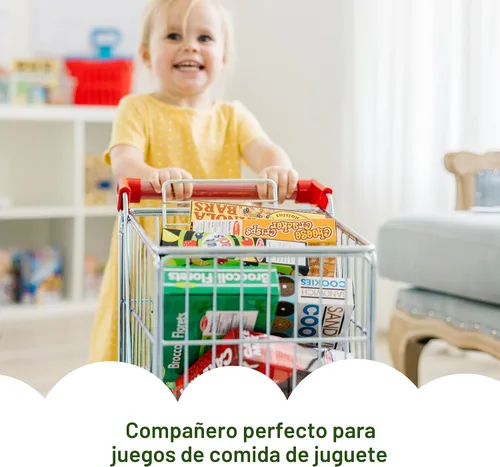 Vista 6 de Melissa & Doug - Carrito de compras con marco de metal resistente, Empaque estándar, Estándar